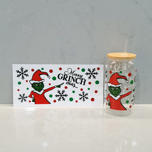 16oz Glass Can - GRINCH 3