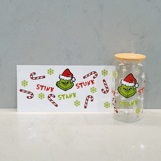 16oz Glass Can - GRINCH 2