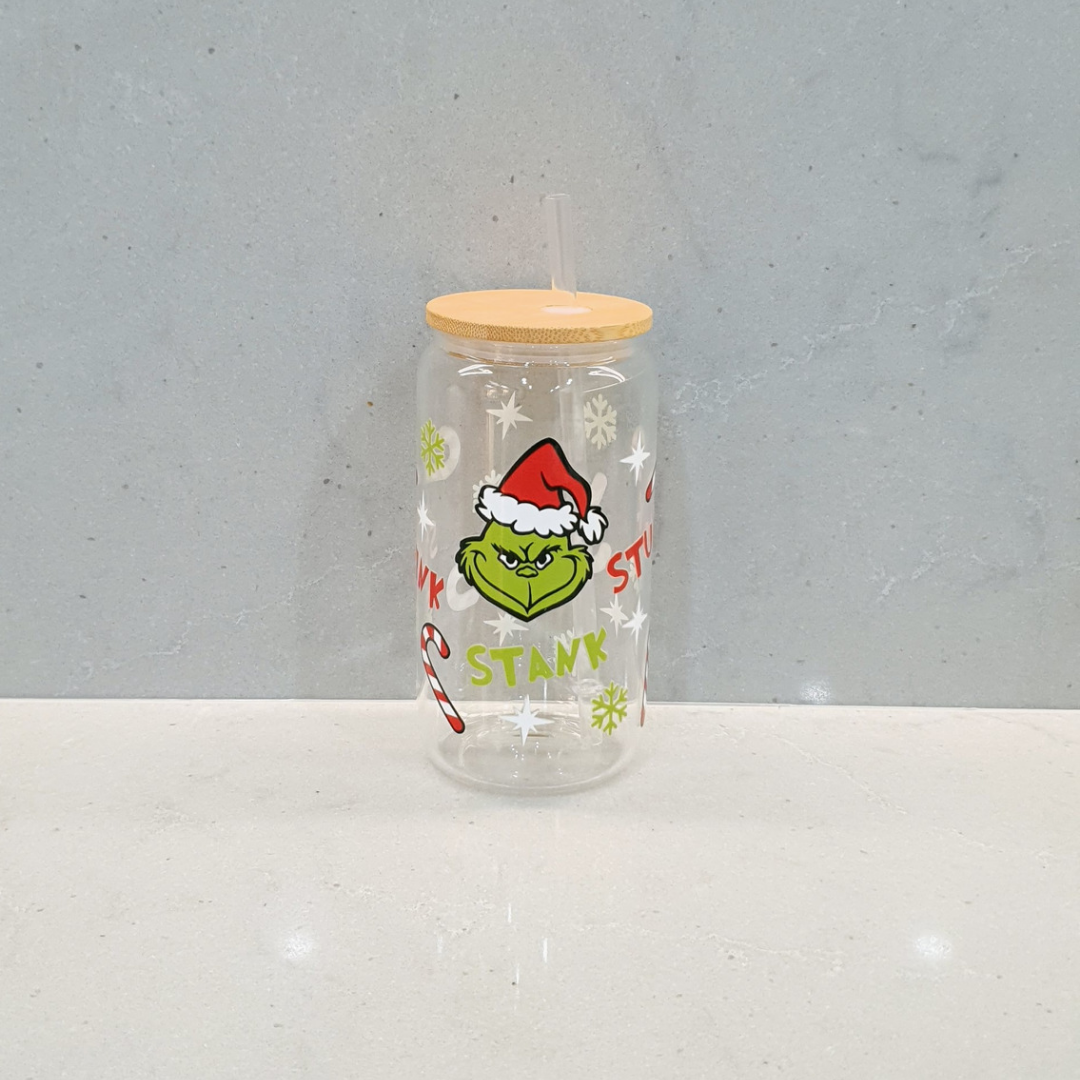 16oz Glass Can - GRINCH 2