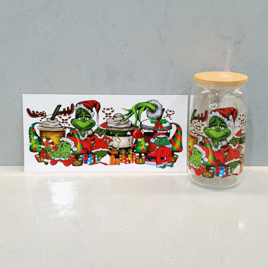 16oz Glass Can - GRINCH 1