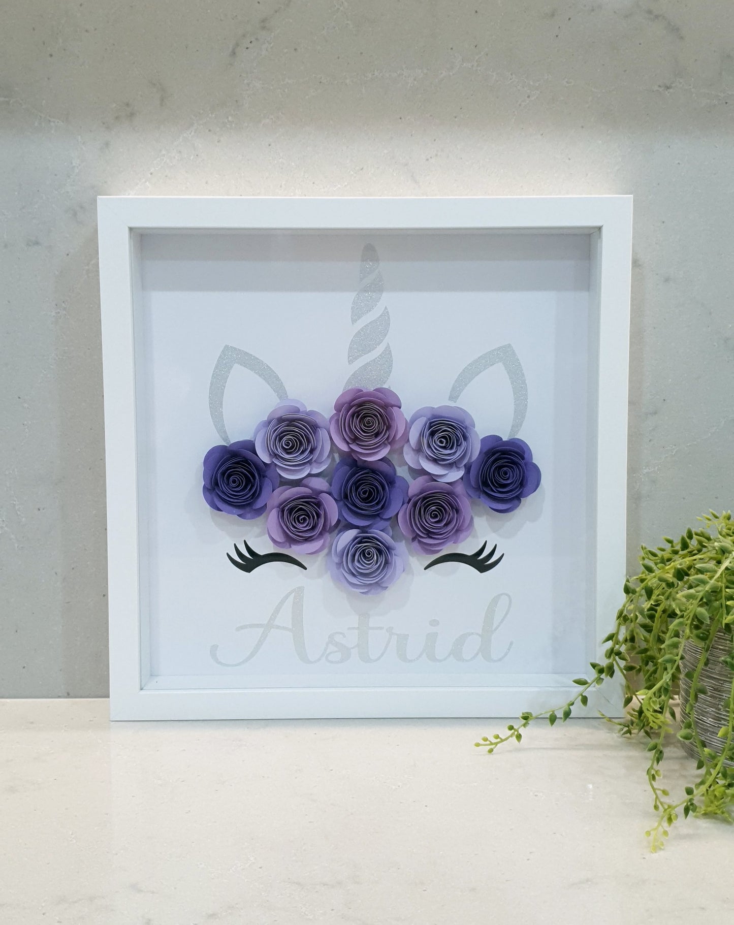 Personalised Unicorn shadow box