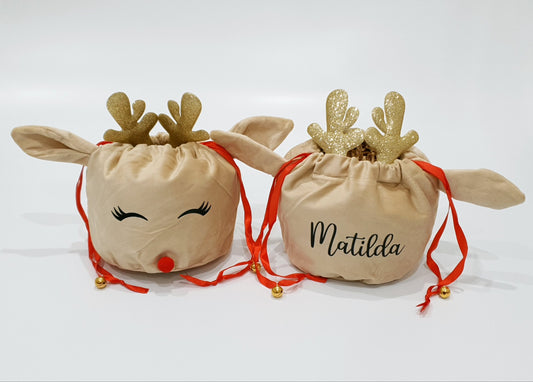 Personalised Christmas Reindeer Bag